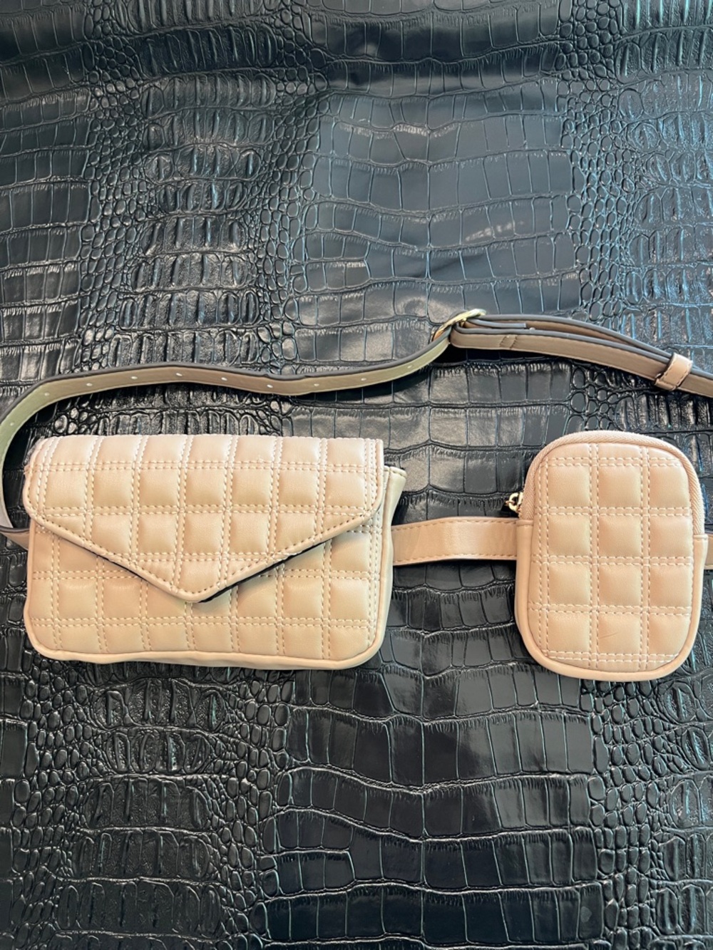 Quilted Beige Belt Bag Forever 21